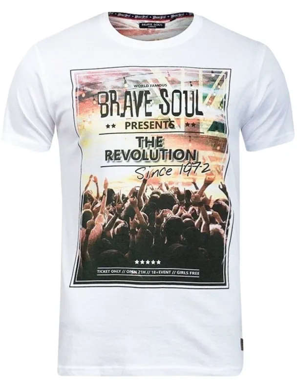 Party Graphic Print Crew Neck T-Shirt in White sold by Tokyo Laundry