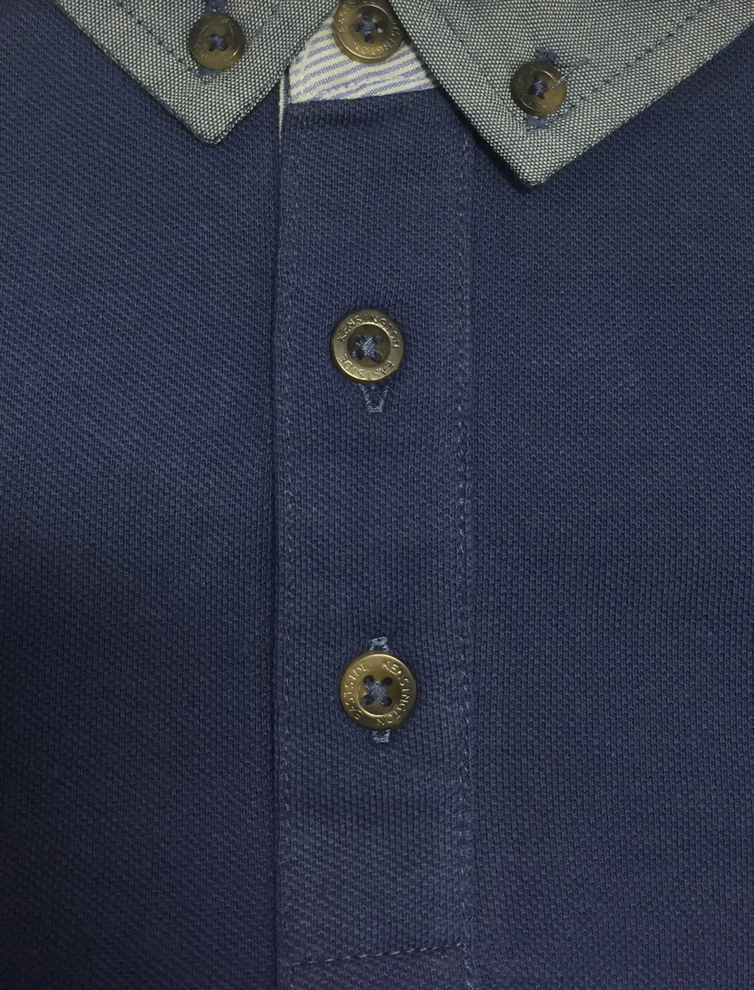 Dunstable Chambray Collar Polo Shirt in Bijou Blue - Kensington Eastside sold by Tokyo Laundry product image thumbnail 4