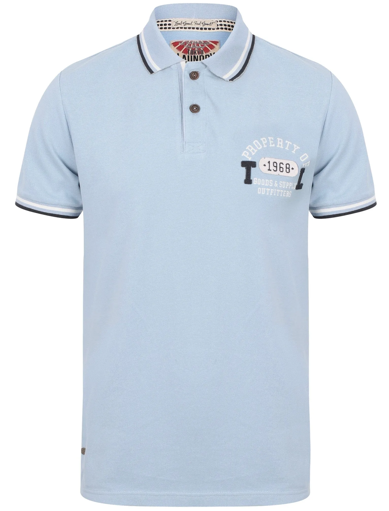 Maplehurst Cotton Pique Polo Shirt In Angel Falls - Tokyo Laundry sold by Tokyo Laundry