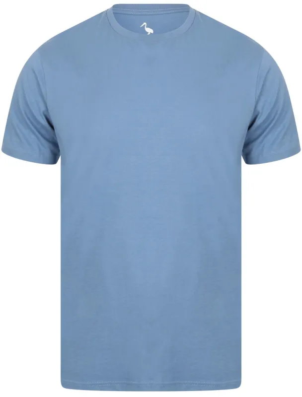 Clancy Basic Cotton Crew Neck T-Shirt In Federal Blue - South Shore sold by Tokyo Laundry