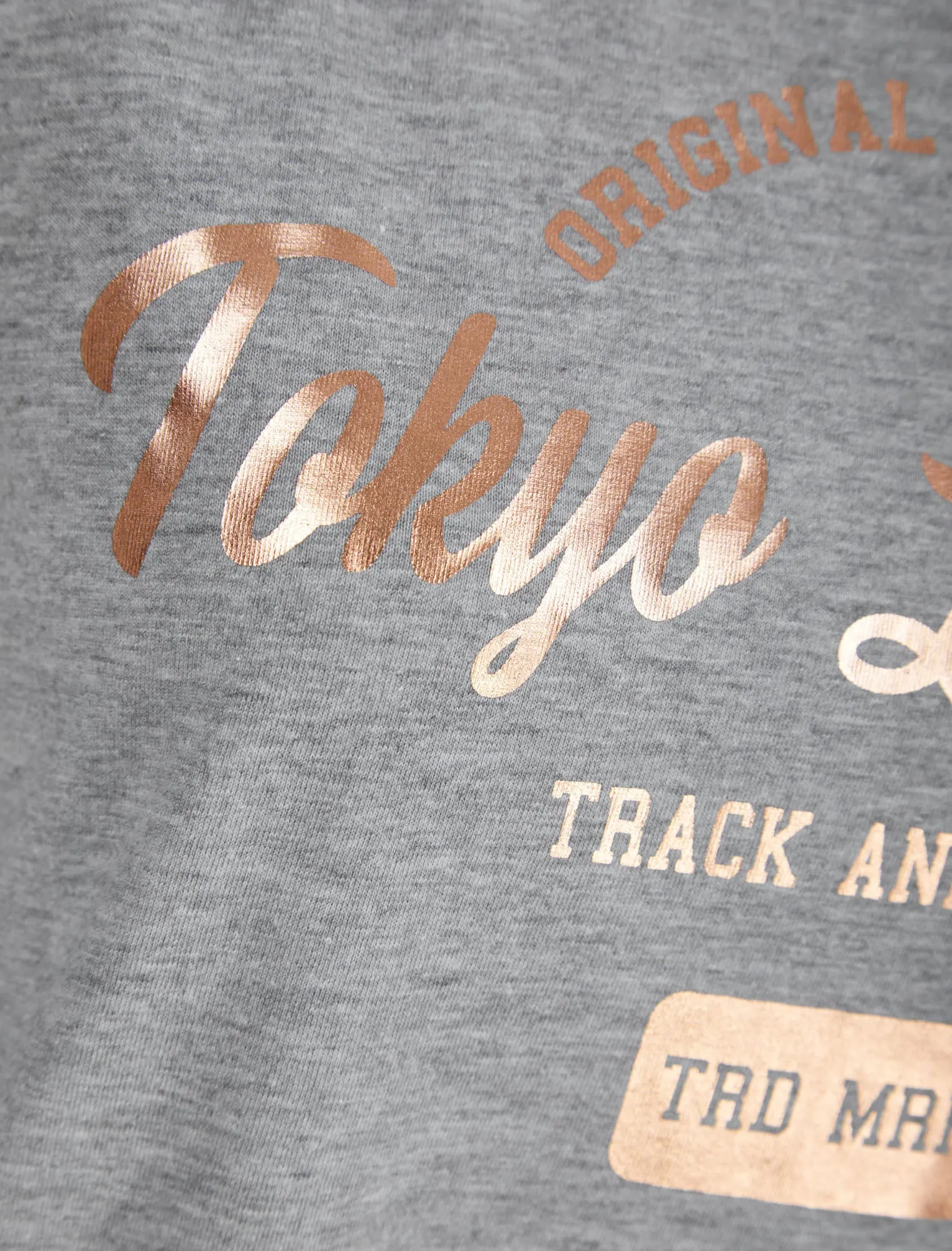 Payton Rose Gold Foil Motif Cotton Jersey T-Shirt in Light Grey Marl - Tokyo Laundry sold by Tokyo Laundry product image thumbnail 3