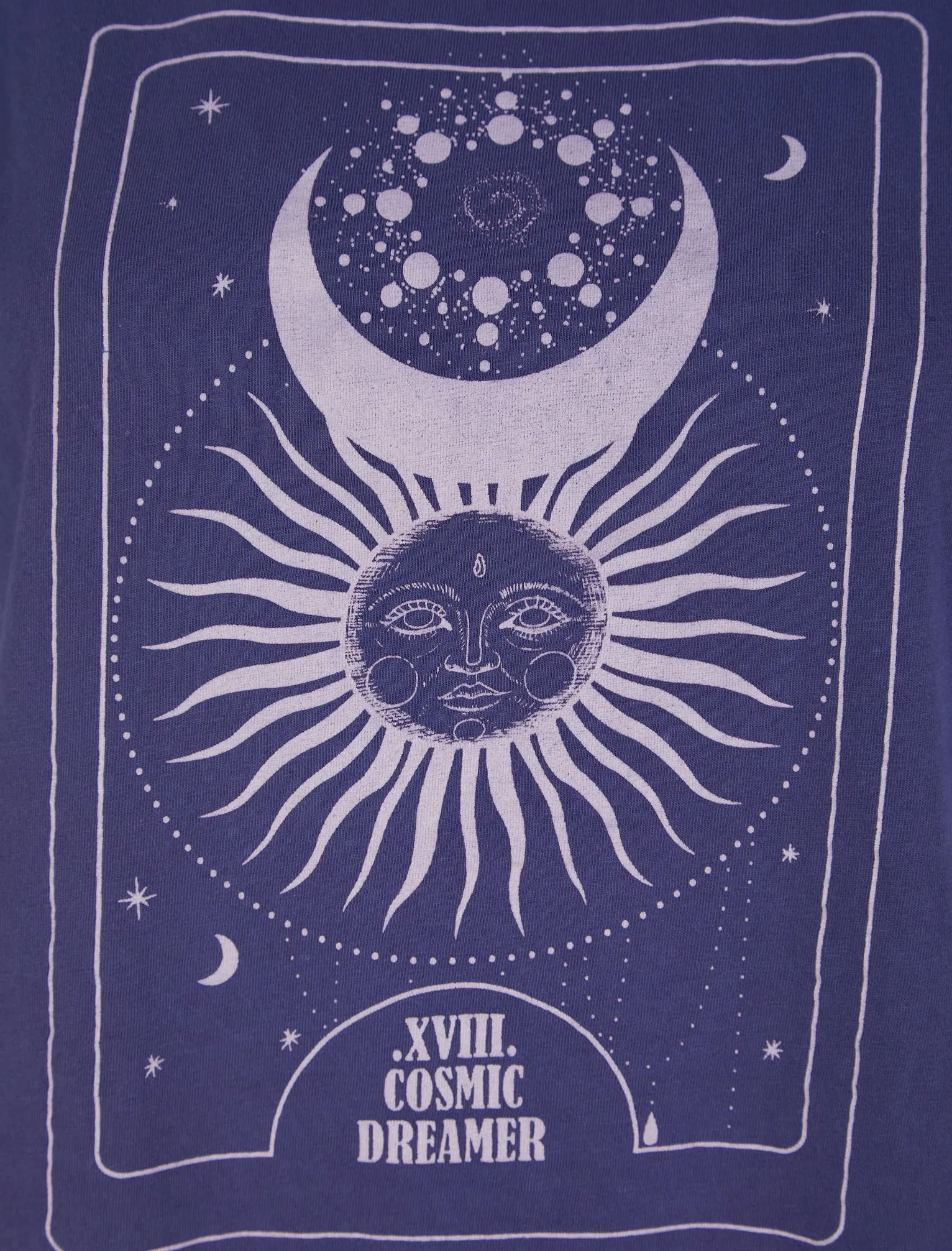 Celestial Motif Acid Wash Cotton T-Shirt in Astral Aura Blue - Weekend Vibes sold by Tokyo Laundry product image thumbnail 3