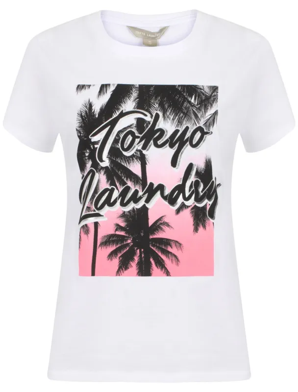 Womens Motif Cotton Crew Neck T-Shirt In White - Tokyo Laundry sold by Tokyo Laundry
