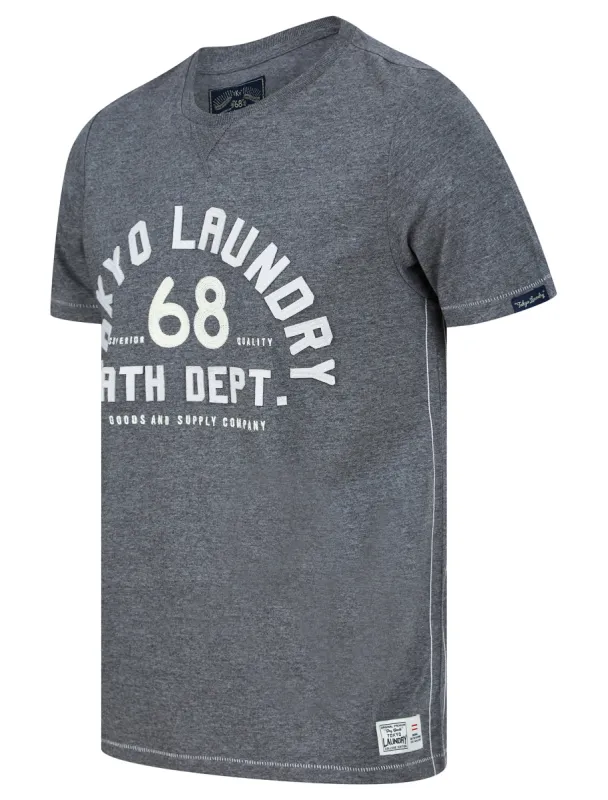 Hamberts 2 Felt Applique Motif Cotton Jersey T-Shirt in Mid Grey Marl - Tokyo Laundry sold by Tokyo Laundry
