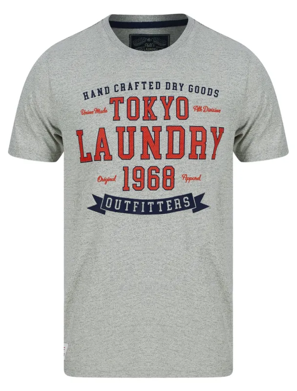 Social Motif Microstripe Cotton Jersey T-Shirt in Light Grey - Tokyo Laundry sold by Tokyo Laundry