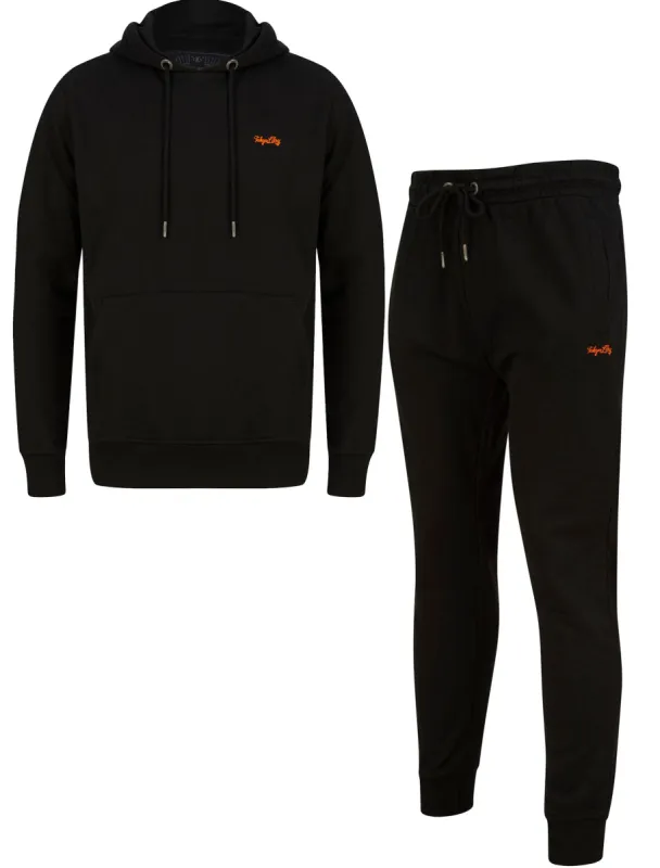 Palace Matching 2pc Hoody & Jogger Brushback Fleece Co-rd Set in Jet Black - Tokyo Laundry sold by Tokyo Laundry