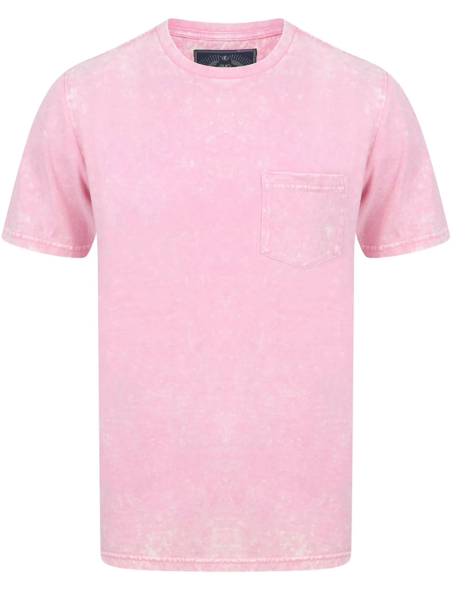 Tannan Acid Wash Cotton Jersey T-Shirt with Chest Pocket In Sachet Pink - Tokyo Laundry sold by Tokyo Laundry
