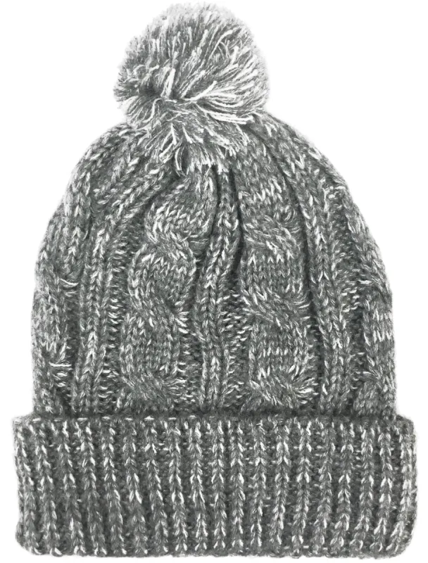 Montana Cable Knit Bobble Hat in Dark Grey sold by Tokyo Laundry