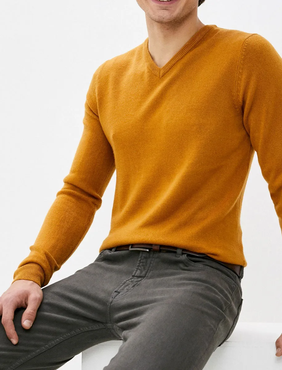 Silvo Soft Cashmillon V Neck Jumper In Mustard - Kensington Eastside sold by Tokyo Laundry product image thumbnail 3