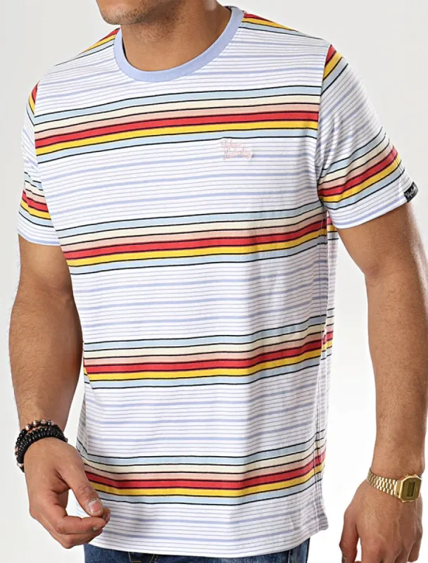 Lowell Striped Cotton T-Shirt In Bright White - Tokyo Laundry sold by Tokyo Laundry
