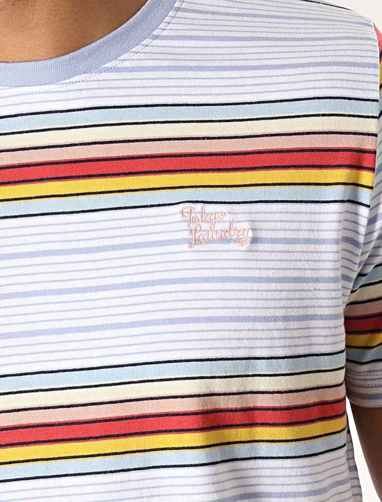 Lowell Striped Cotton T-Shirt In Bright White - Tokyo Laundry sold by Tokyo Laundry product image thumbnail 3
