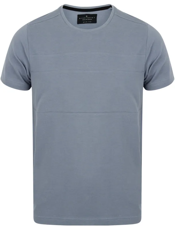 Lecky Cotton Pique Crew Neck T-Shirt In Dusty Blue - Dissident sold by Tokyo Laundry
