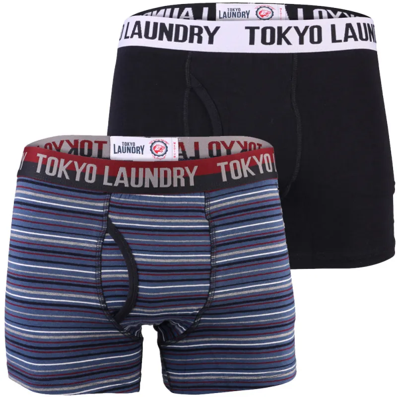Tokyo Laundry Statham blue & navy boxer shorts ( 2 Pack ) sold by Tokyo Laundry
