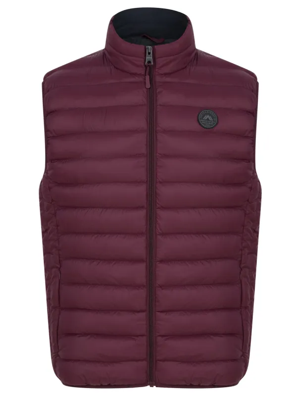 Cannes Quilted Puffer Gilet with Fleece Lined Collar in Tawny Port - Tokyo Laundry sold by Tokyo Laundry
