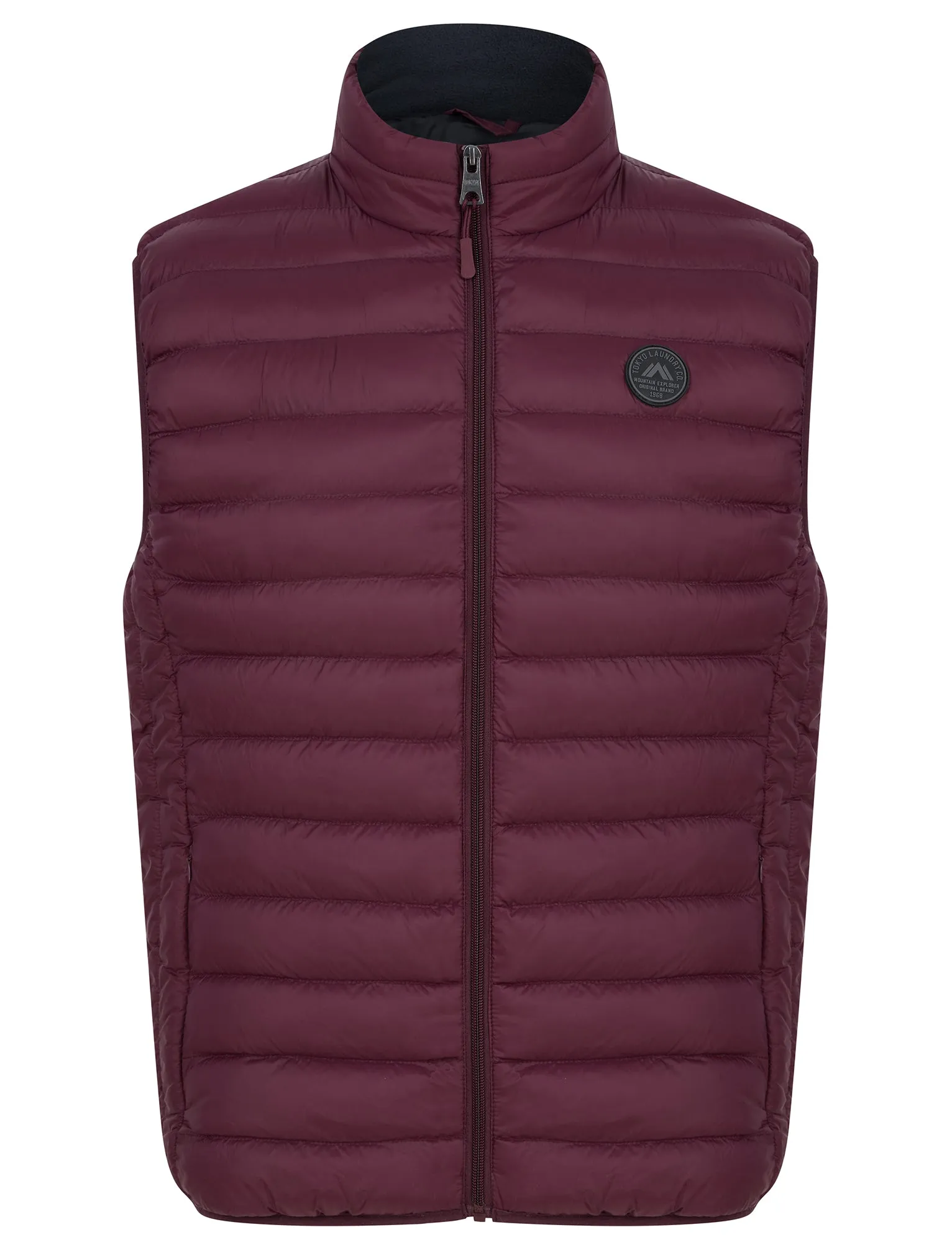 Cannes Quilted Puffer Gilet with Fleece Lined Collar in Tawny Port - Tokyo Laundry sold by Tokyo Laundry