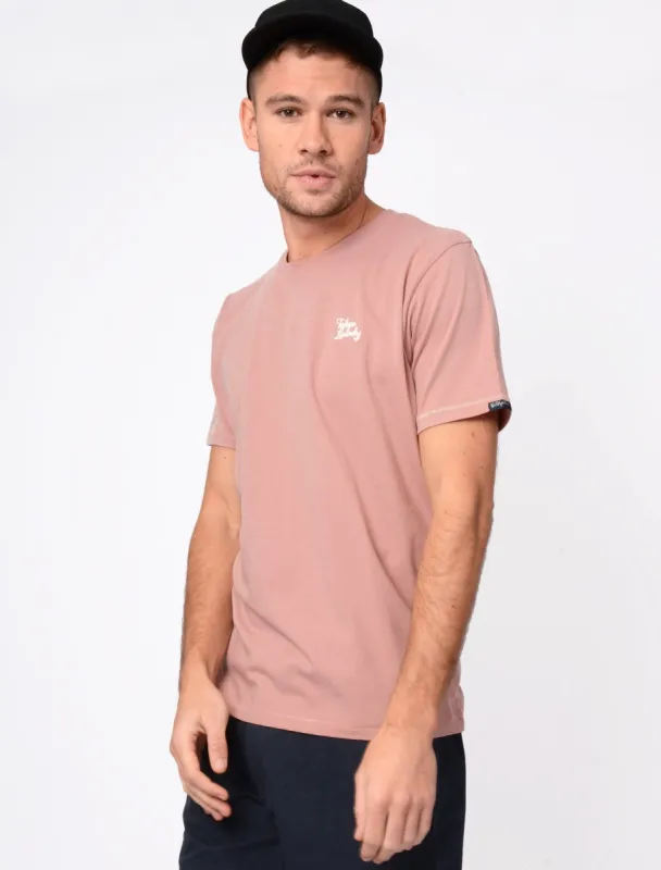Montecarlo Crew Neck Cotton T-Shirt In Dusky Pink - Tokyo Laundry sold by Tokyo Laundry