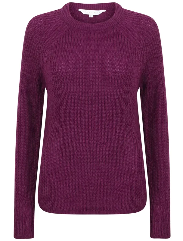 Willow Knitted Crew Neck Jumper In Grape Juice - Amara Reya sold by Tokyo Laundry