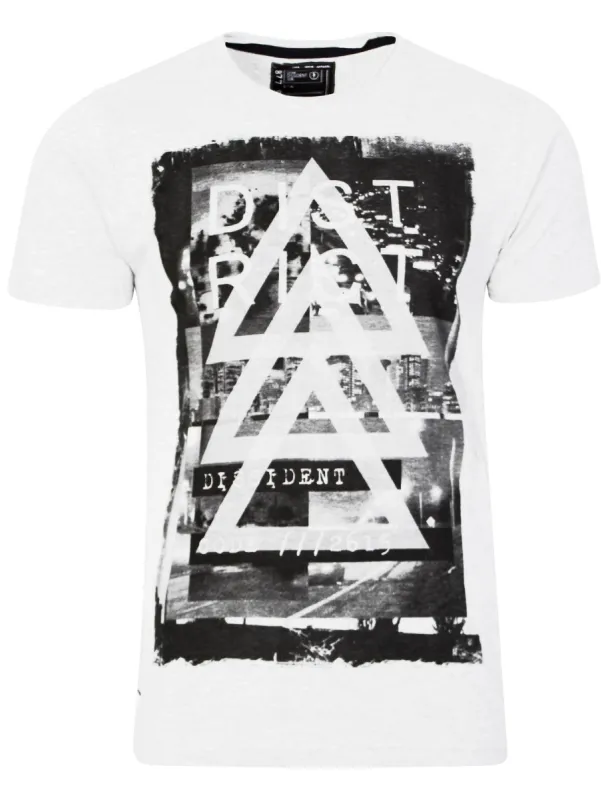 Rict City Skyline Motif T-shirt in Optic White - Dissident sold by Tokyo Laundry