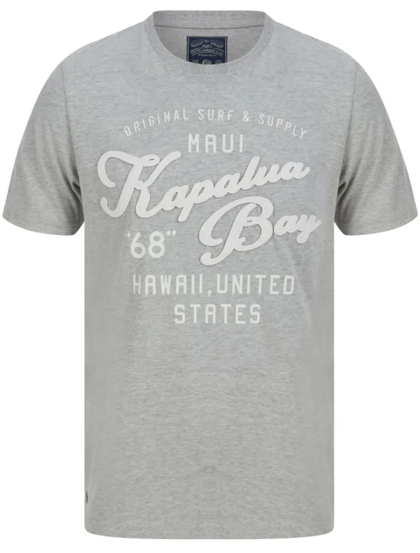 Kapalua Motif Cotton Jersey T-Shirt In Light Grey Marl - Tokyo Laundry sold by Tokyo Laundry