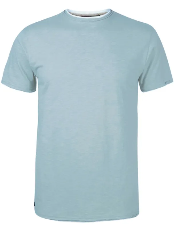 Daniel Mock Insert Cotton Marl T-Shirt in Cornflower Blue made by Threadbare