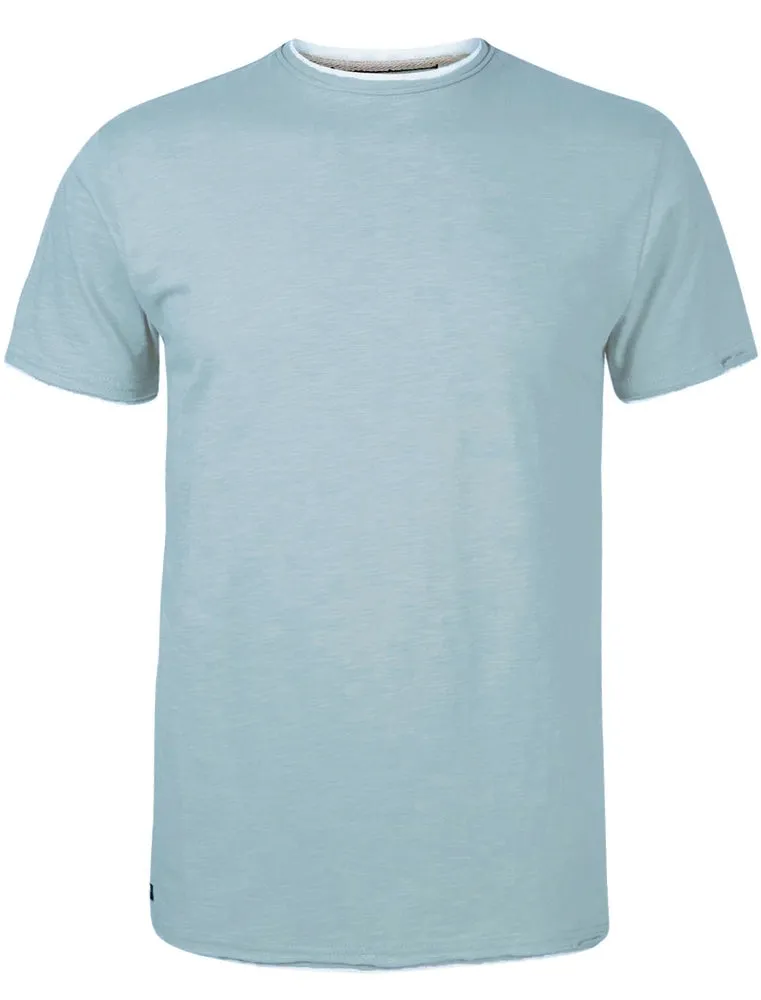 Daniel Mock Insert Cotton Marl T-Shirt in Cornflower Blue sold by Tokyo Laundry