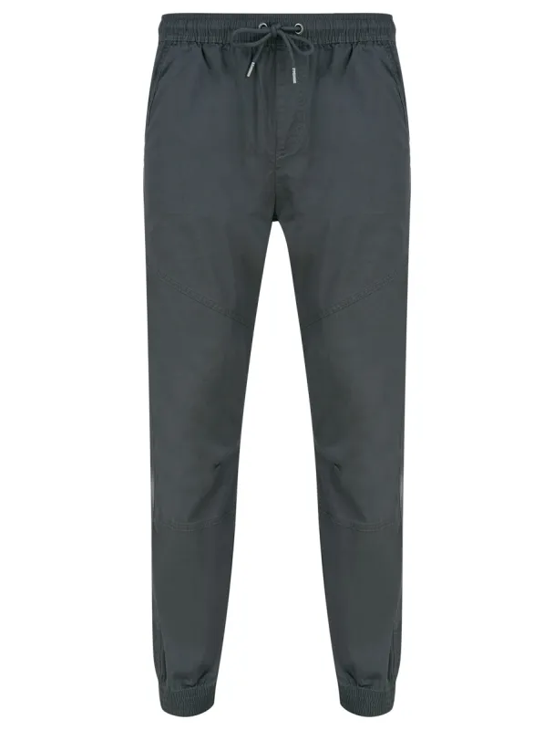 Portmany Stretch Cotton Twill Cuffed Cargo Jogger Pants in Asphalt Grey - Tokyo Laundry sold by Tokyo Laundry