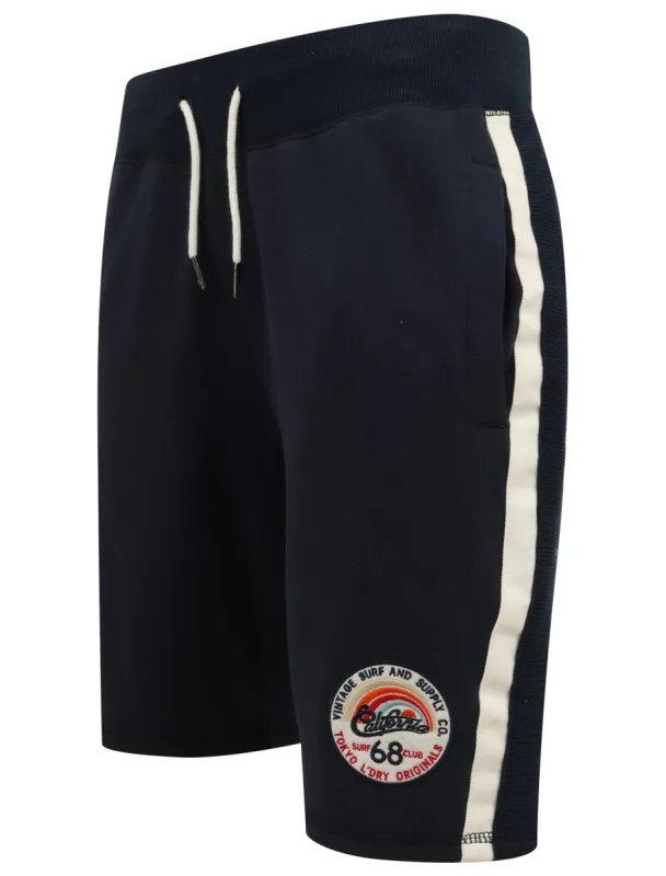Cali Beach Applique Jogger Shorts in Navy Blazer - Tokyo Laundry sold by Tokyo Laundry
