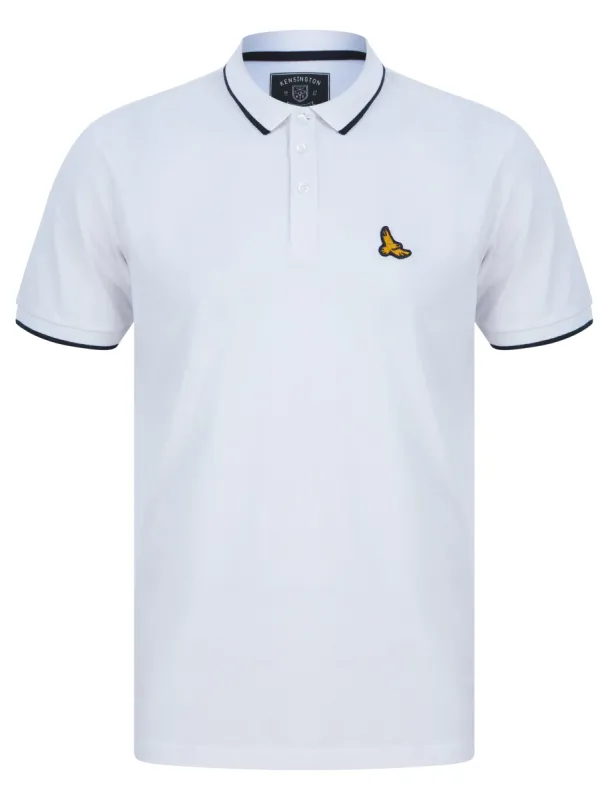 Stenhouse Cotton Pique Polo Shirt in Bright White - Kensington Eastside sold by Tokyo Laundry