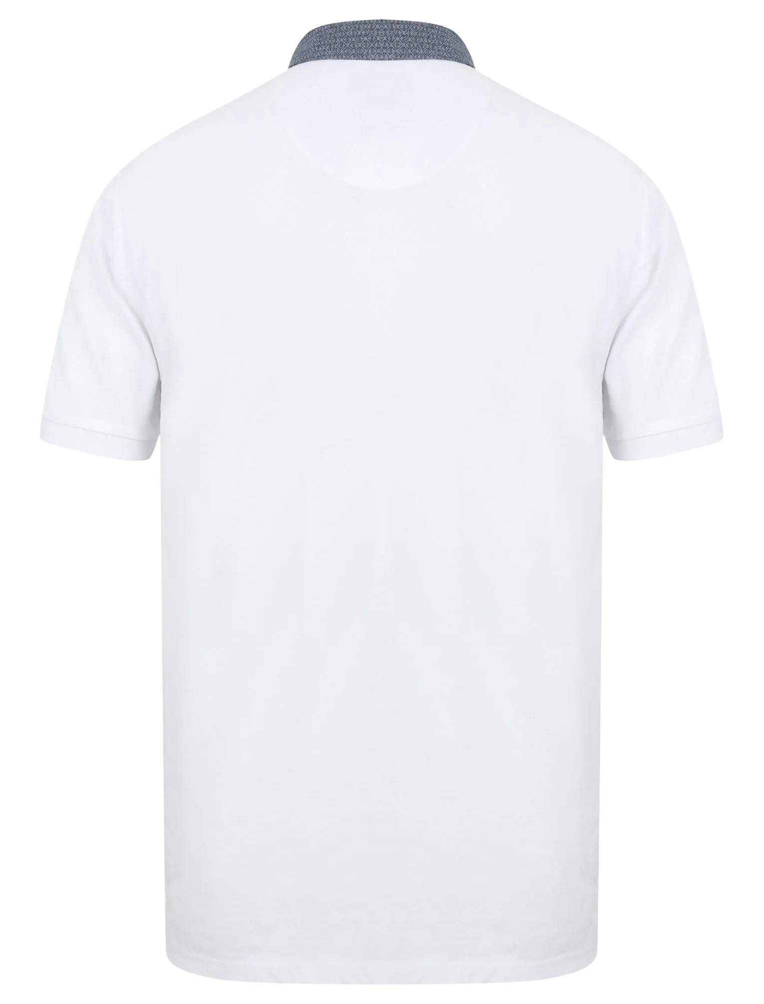 Norland Cotton Pique Polo Shirt with Chambray Collar in Bright White - Kensington Eastside sold by Tokyo Laundry product image thumbnail 2