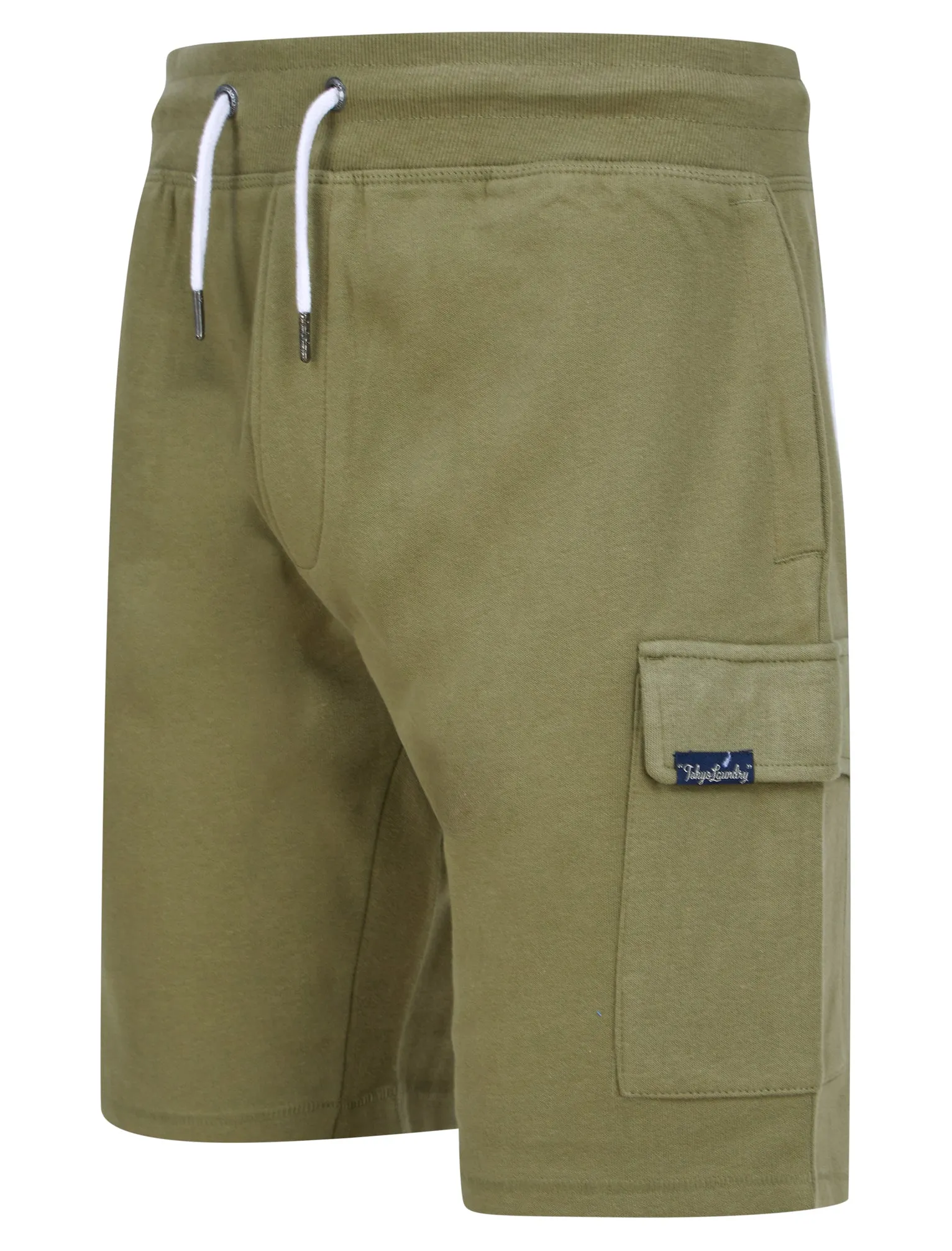Siding Multi-Pocket Brushback Fleece Jogger Shorts in Deep Lichen Green - Tokyo Laundry sold by Tokyo Laundry product image thumbnail 2
