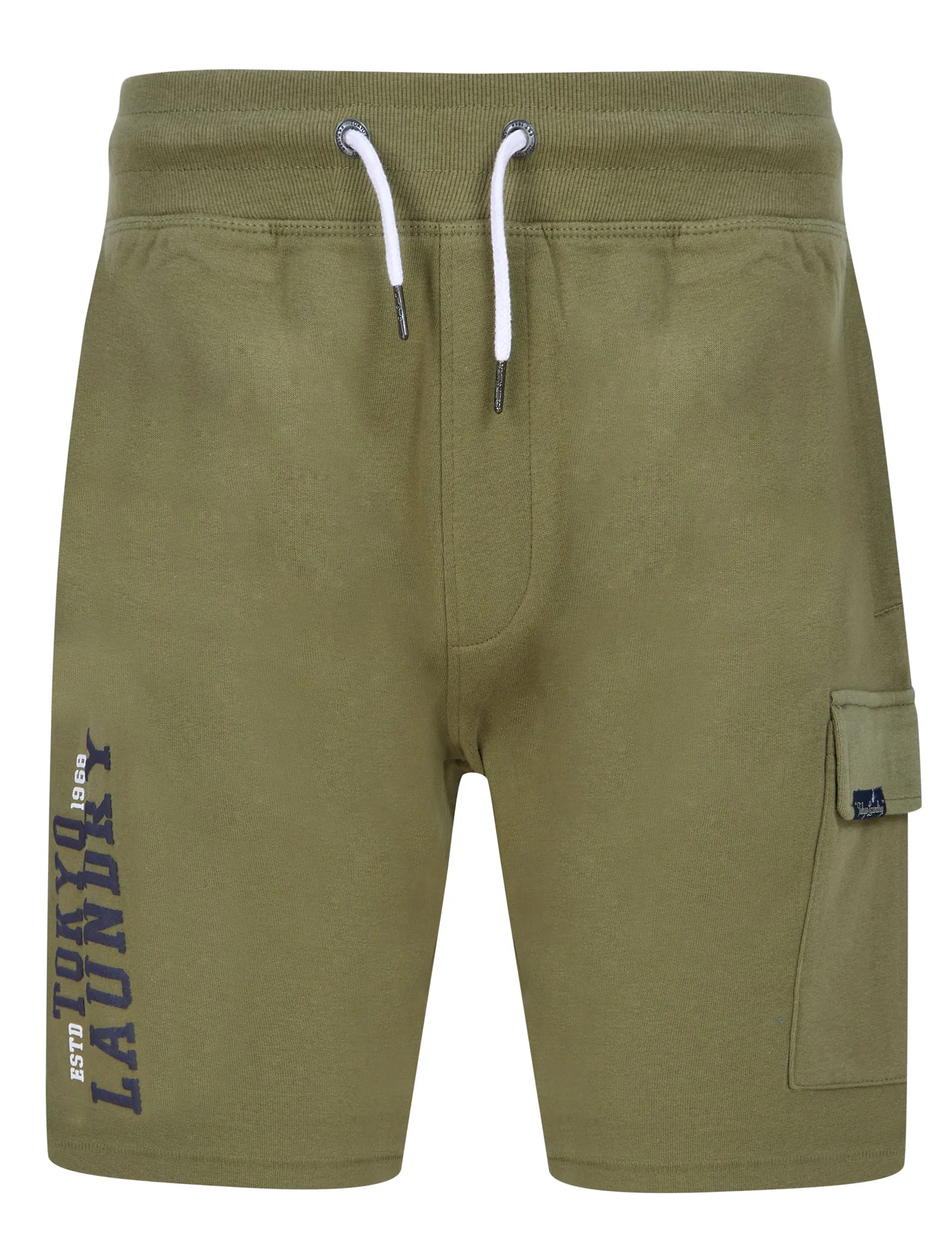 Siding Multi-Pocket Brushback Fleece Jogger Shorts in Deep Lichen Green - Tokyo Laundry sold by Tokyo Laundry product image thumbnail 3
