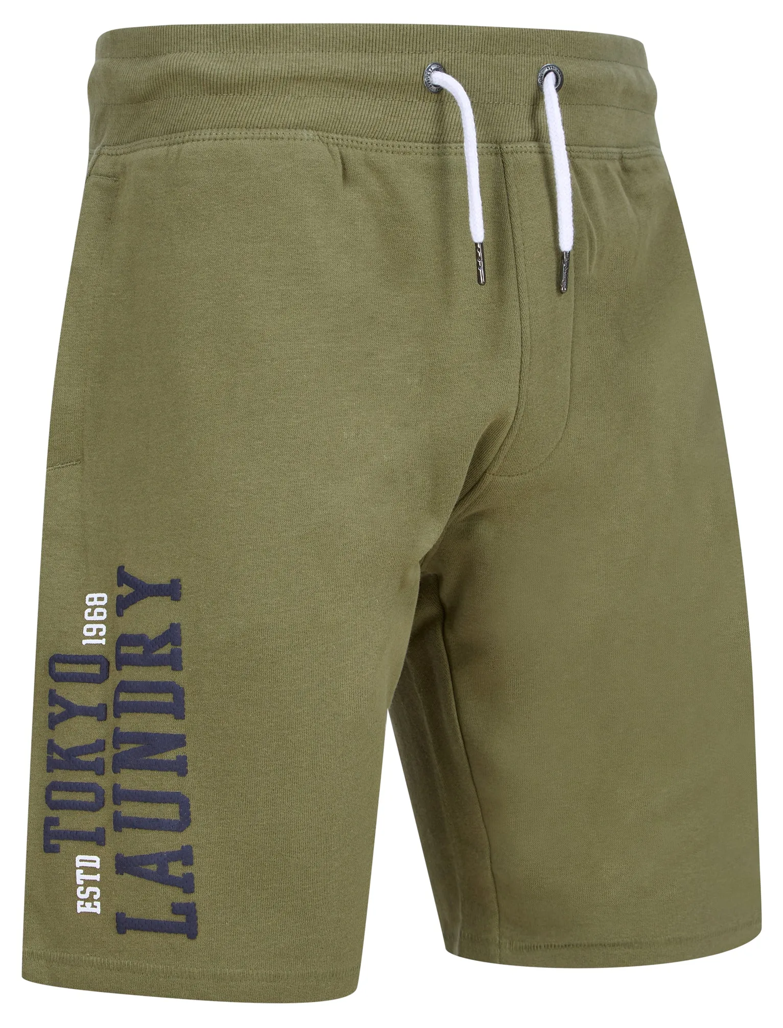 Siding Multi-Pocket Brushback Fleece Jogger Shorts in Deep Lichen Green - Tokyo Laundry sold by Tokyo Laundry