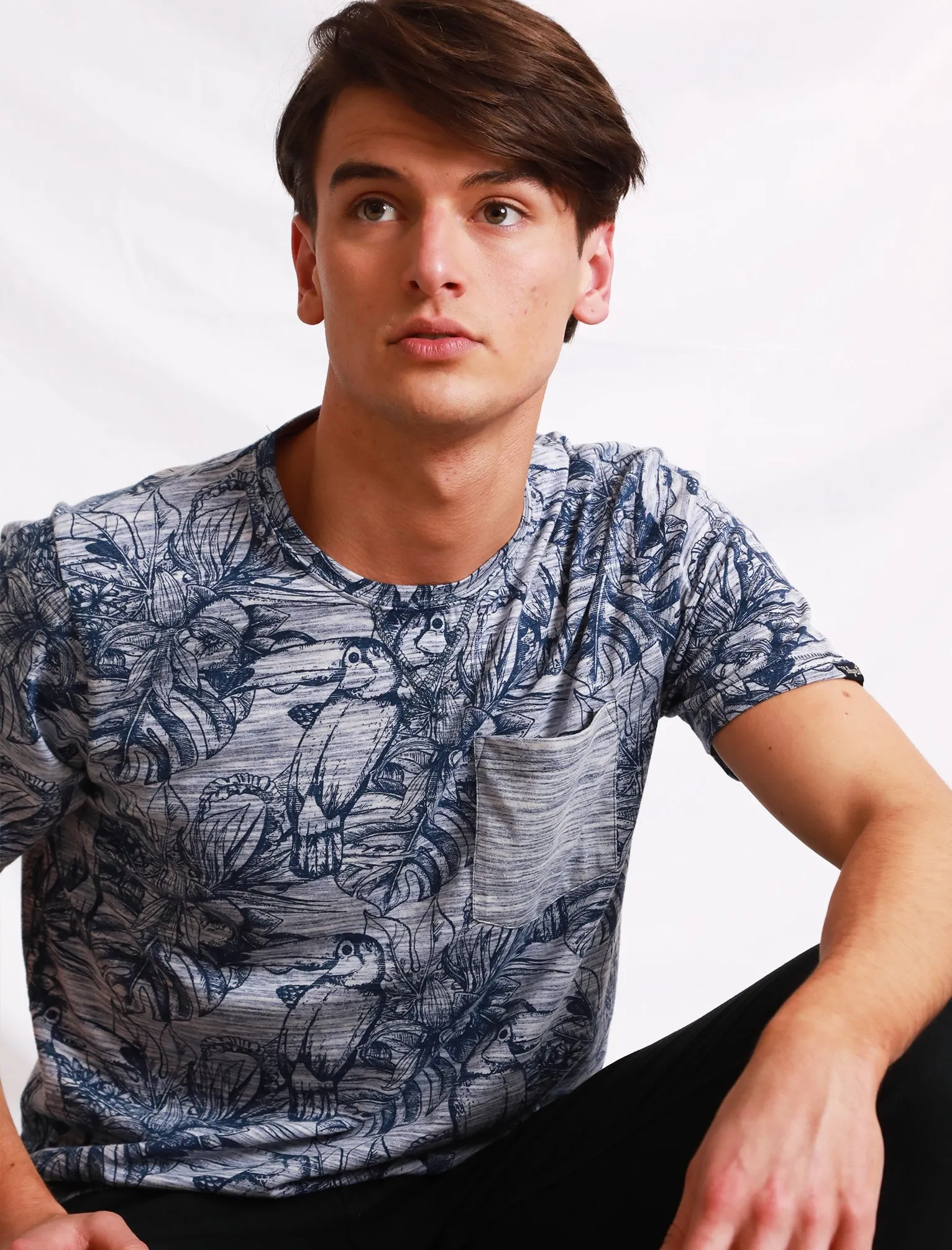 Panama Tucan Printed Cotton Jersey T-Shirt In Federal Blue - Tokyo Laundry sold by Tokyo Laundry product image thumbnail 3