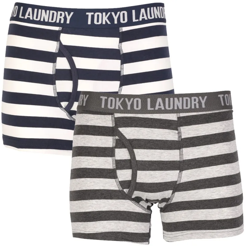 Jamie boxer shorts in grey and blue - Tokyo Laundry sold by Tokyo Laundry