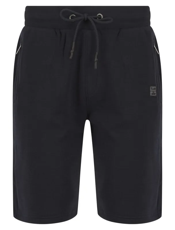 Invective Brushback Fleece Jogger Shorts with Zip Pockets in Sky Captain Navy  - Tokyo Laundry sold by Tokyo Laundry