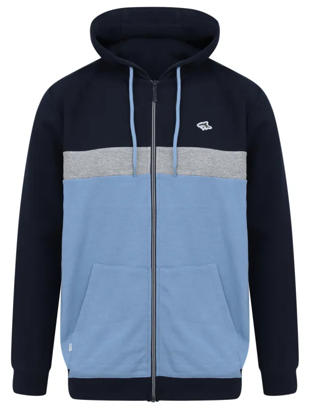 Padbury Colour Block Zip Through Hoodie in Allure Blue - Le Shark sold by Tokyo Laundry