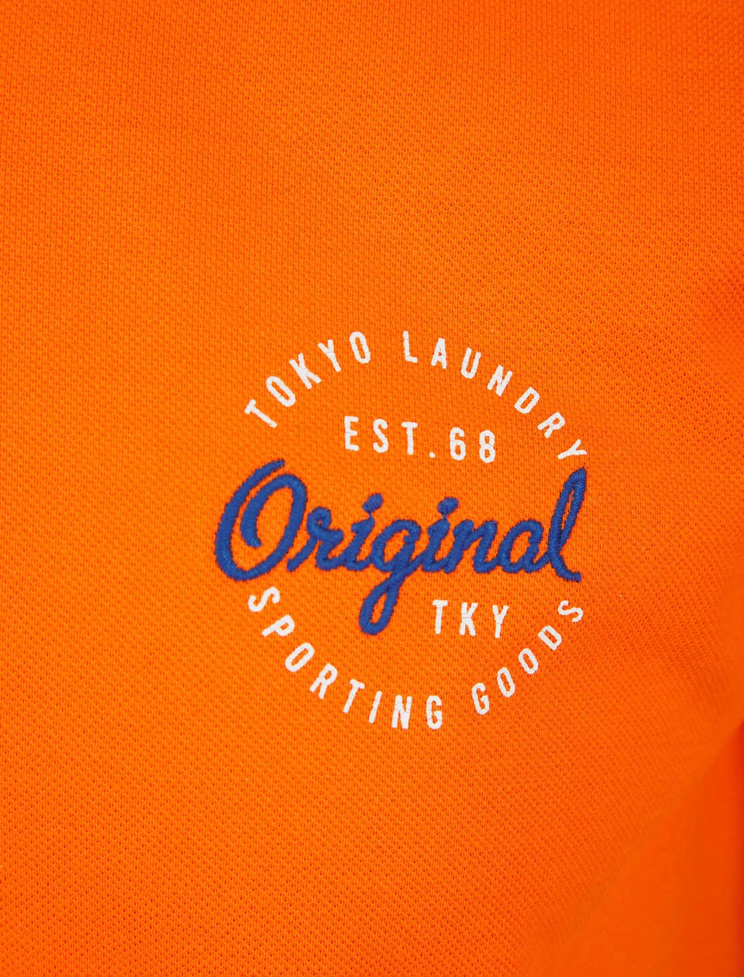Tape Cotton Pique Polo Shirt in Golden Poppy Orange - Tokyo Laundry sold by Tokyo Laundry product image thumbnail 4