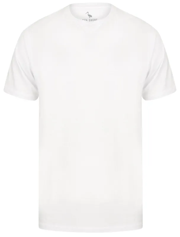 Kinsley Basic Cotton Crew Neck T-Shirt In Optic White - South Shore sold by Tokyo Laundry