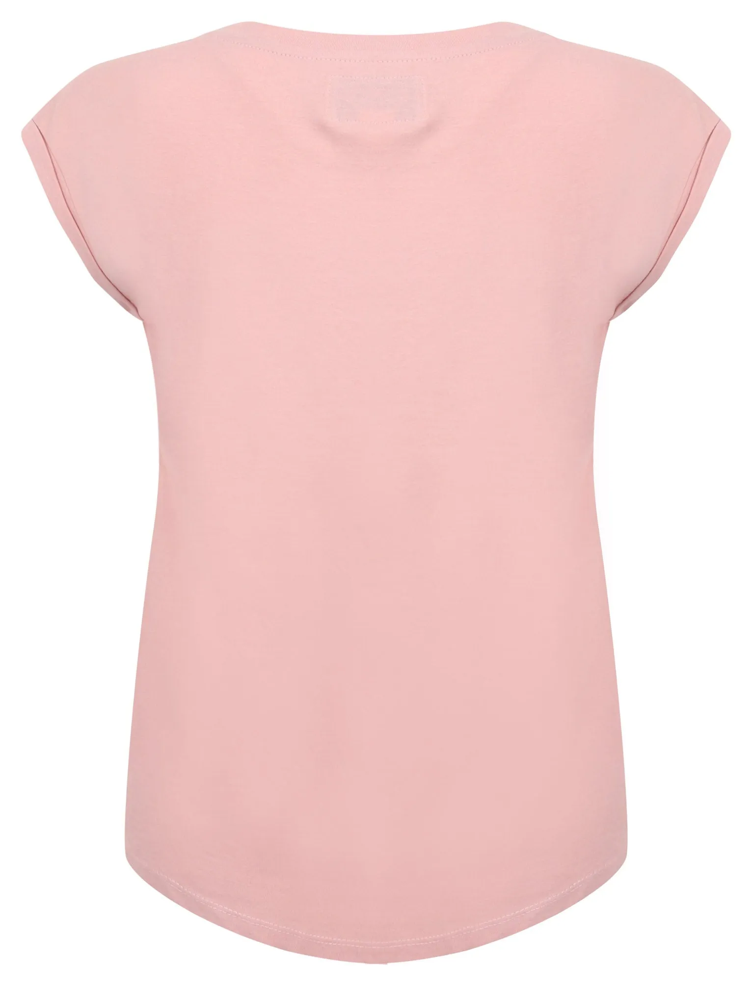 Cariana Cotton T-Shirt with Turn-Up Sleeves In Pink - Tokyo Laundry sold by Tokyo Laundry product image thumbnail 2