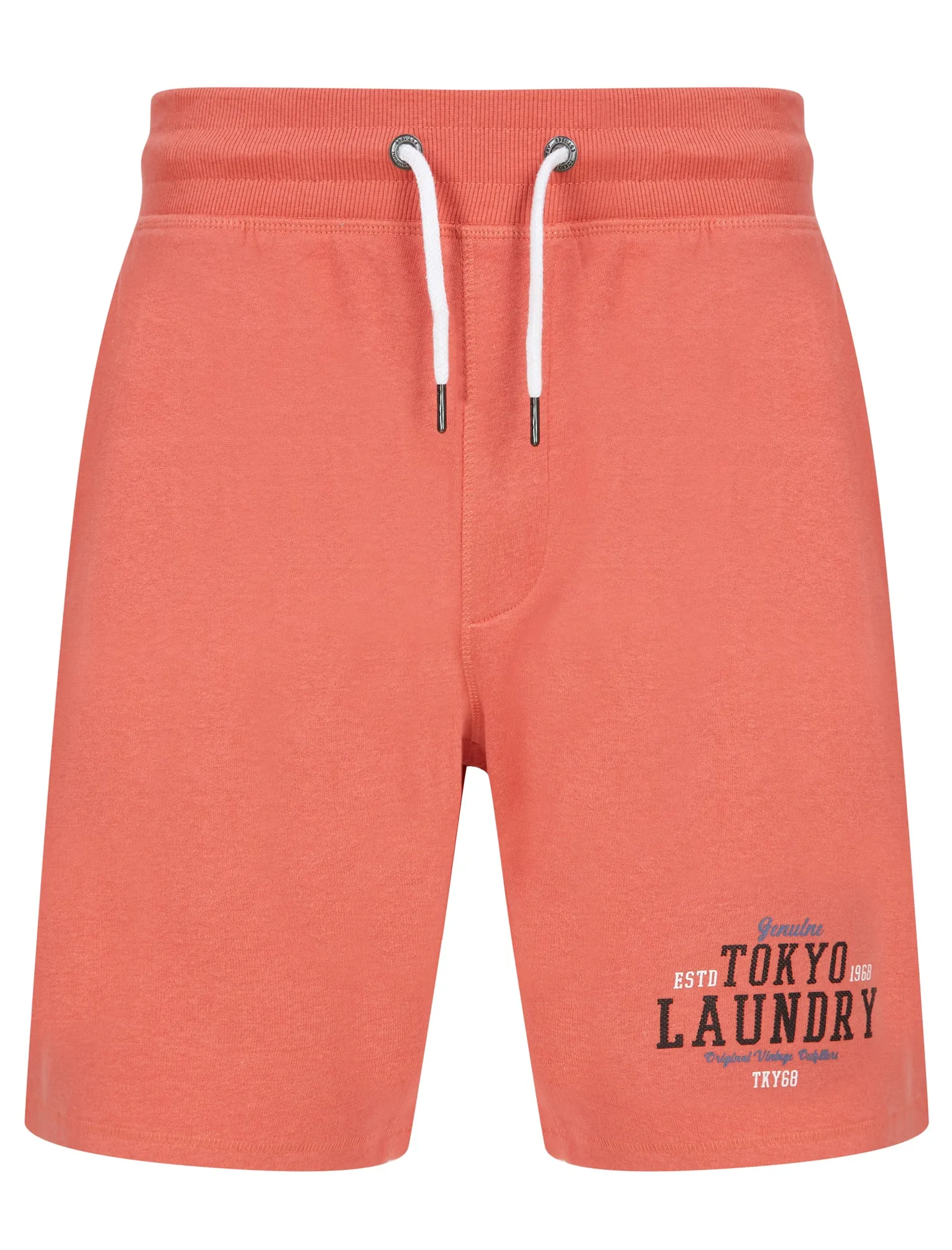 Dischord Motif Brushback Fleece Jogger Shorts in Faded Peach - Tokyo Laundry sold by Tokyo Laundry