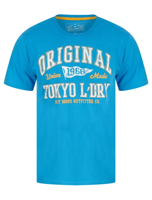 Rockwood Motif Cotton Jersey T-Shirt in Blithe Blue - Tokyo Laundry sold by Tokyo Laundry