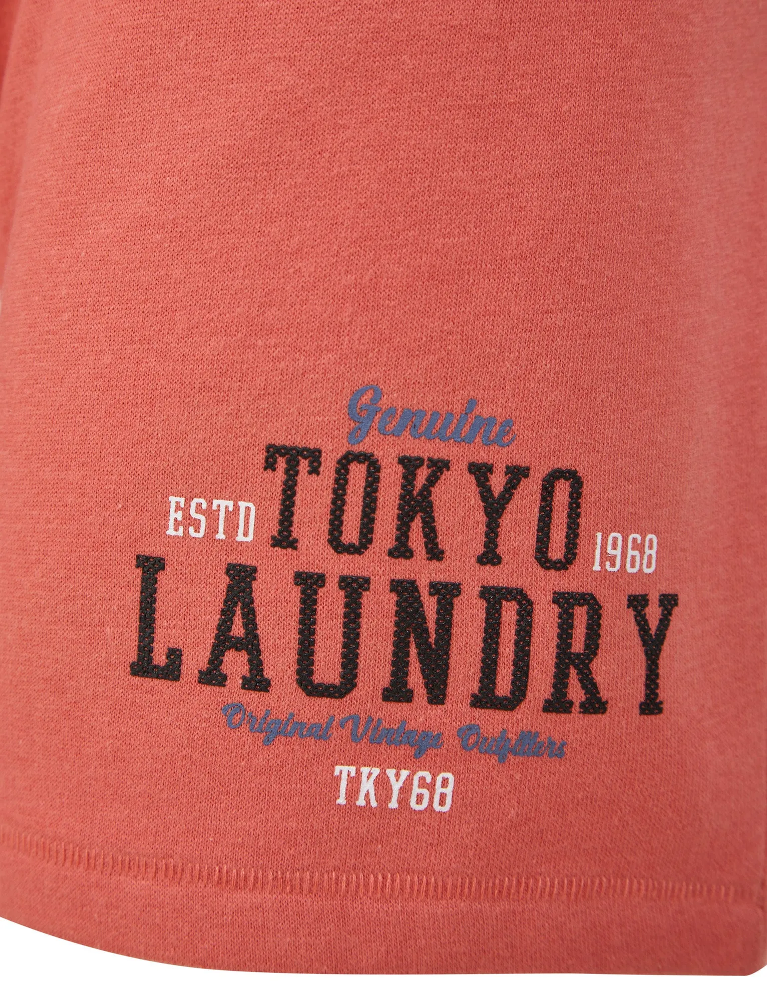 Dischord Motif Brushback Fleece Jogger Shorts in Faded Peach - Tokyo Laundry sold by Tokyo Laundry product image thumbnail 3