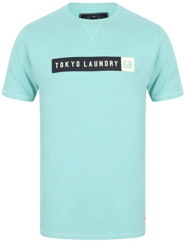 Timaru Cotton Jersey Crew Neck T-Shirt In Aqua Haze - Tokyo Laundry sold by Tokyo Laundry