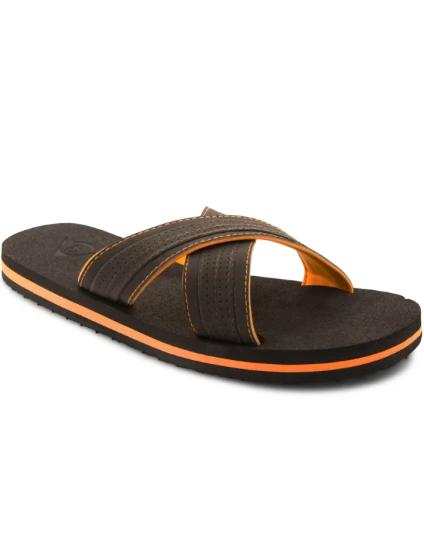 Reuben Crossover Flip Flop Sandals in Brown / Orange  - Dunlop sold by Tokyo Laundry