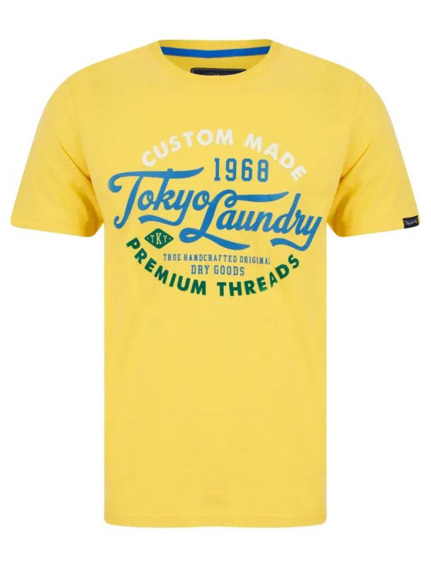 Bluesy Tee Motif Cotton Jersey T-Shirt in Mimosa Yellow - Tokyo Laundry sold by Tokyo Laundry