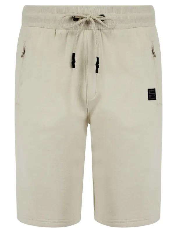 Invective Brushback Fleece Jogger Shorts with Zip Pockets in Light Grey - Tokyo Laundry sold by Tokyo Laundry