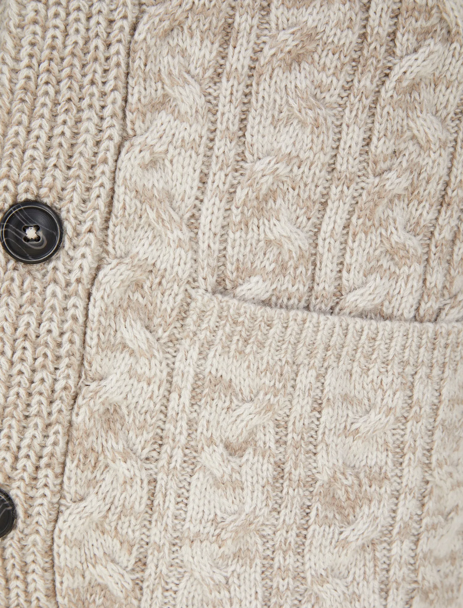 Manji 2 Chunky Cable Knitted Cardigan with Shawl Collar in Natural Twist - Tokyo Laundry sold by Tokyo Laundry product image thumbnail 3