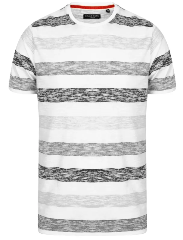 Coast Burn Out Stripe Crew Neck T-Shirt in Black & Grey sold by Tokyo Laundry