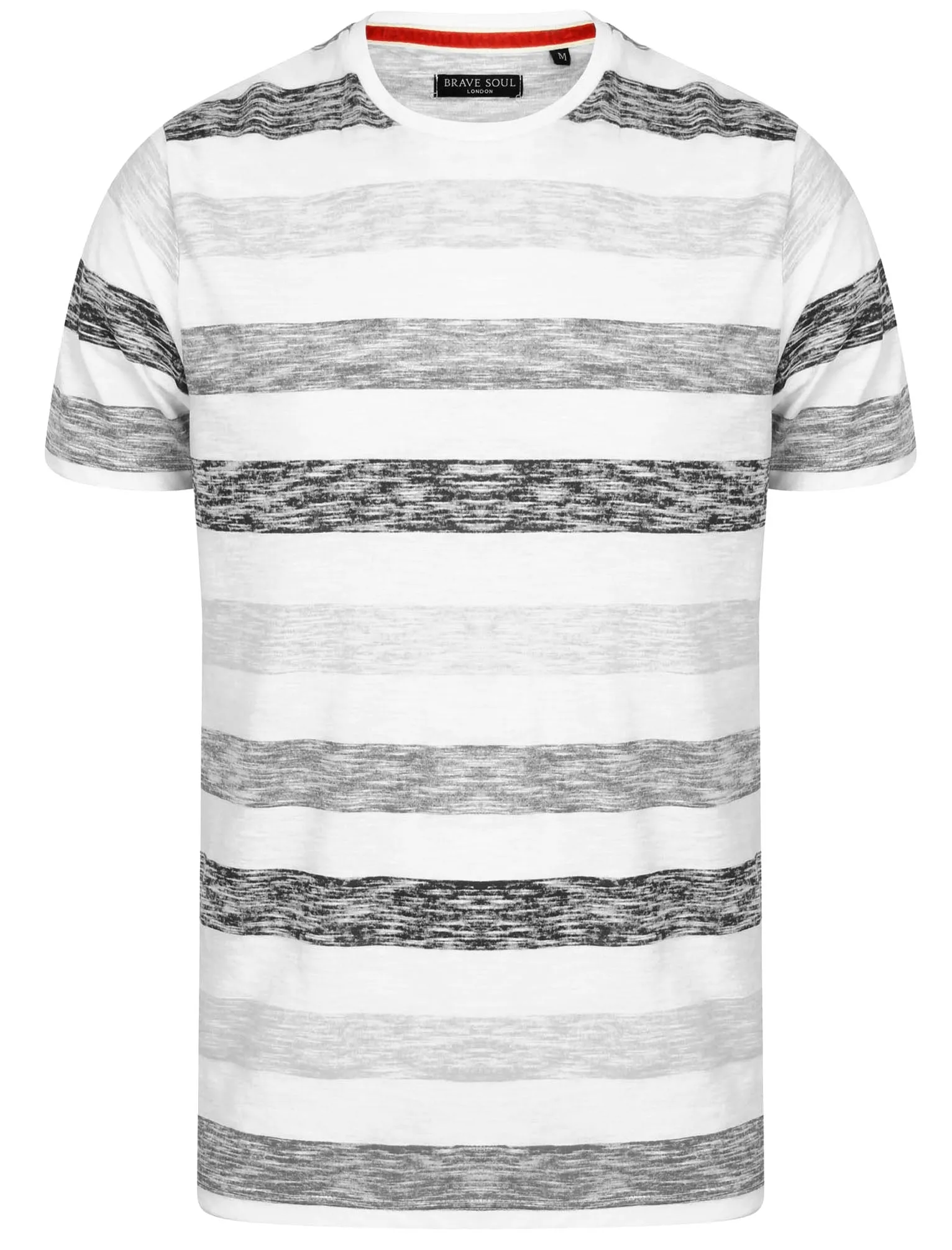 Coast Burn Out Stripe Crew Neck T-Shirt in Black & Grey sold by Tokyo Laundry