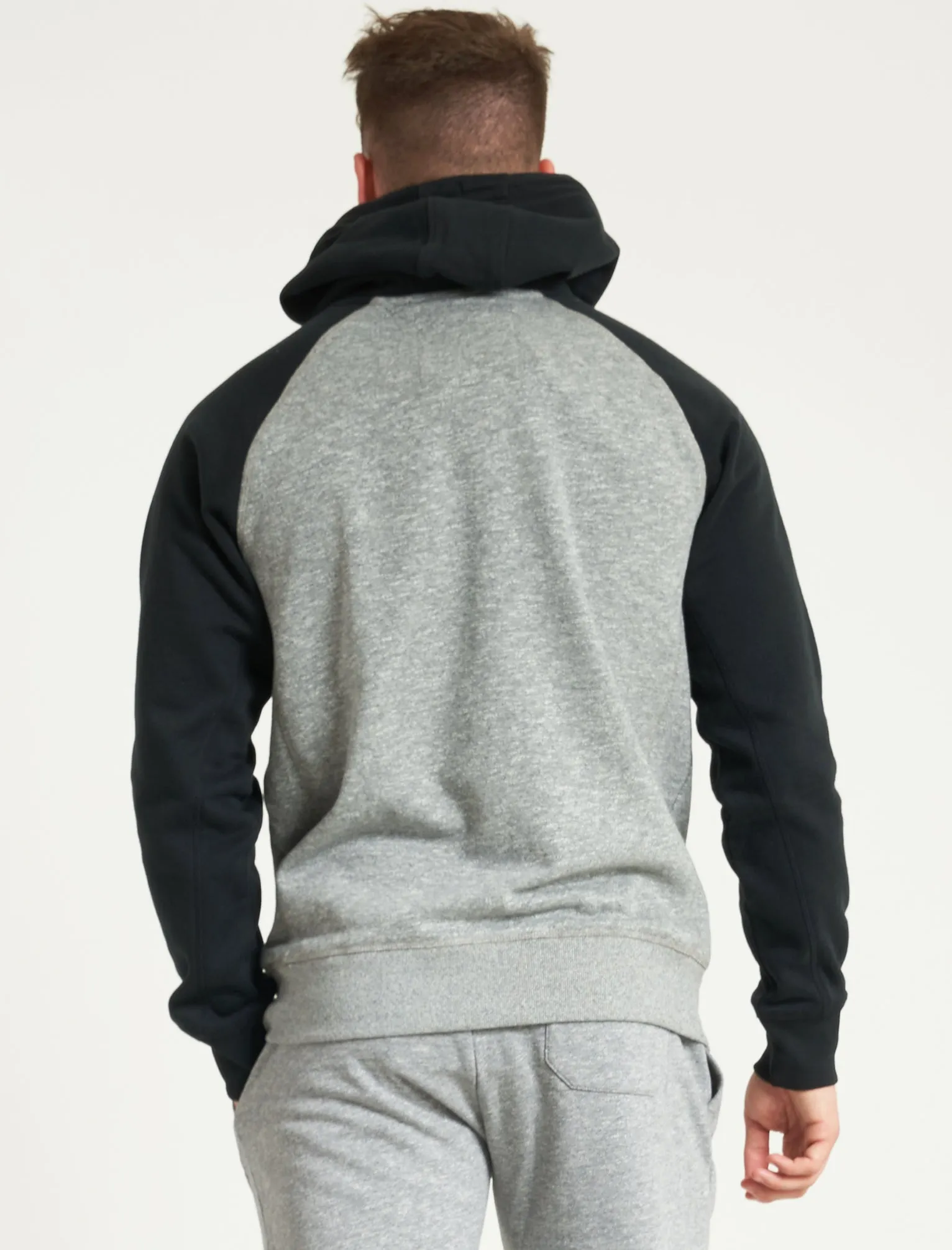 Bannering Raglan Sleeve Brushback Fleece Pullover Hoodie in Light Grey Grindle - Tokyo Laundry sold by Tokyo Laundry product image thumbnail 2